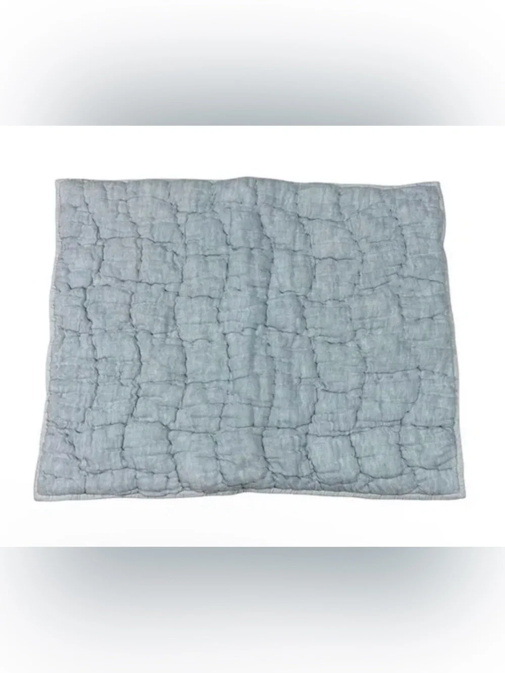 Pottery Barn Cloud Linen Cotton Quilted King Size Sham Chambray Set Of Two